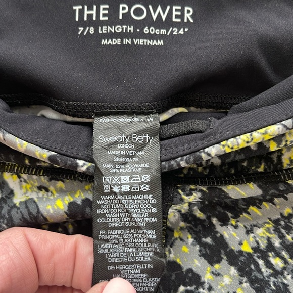 Sweaty Betty Power Pocket Workout Leggings In Citrus Green Snake Print- XS - Picture 11 of 12